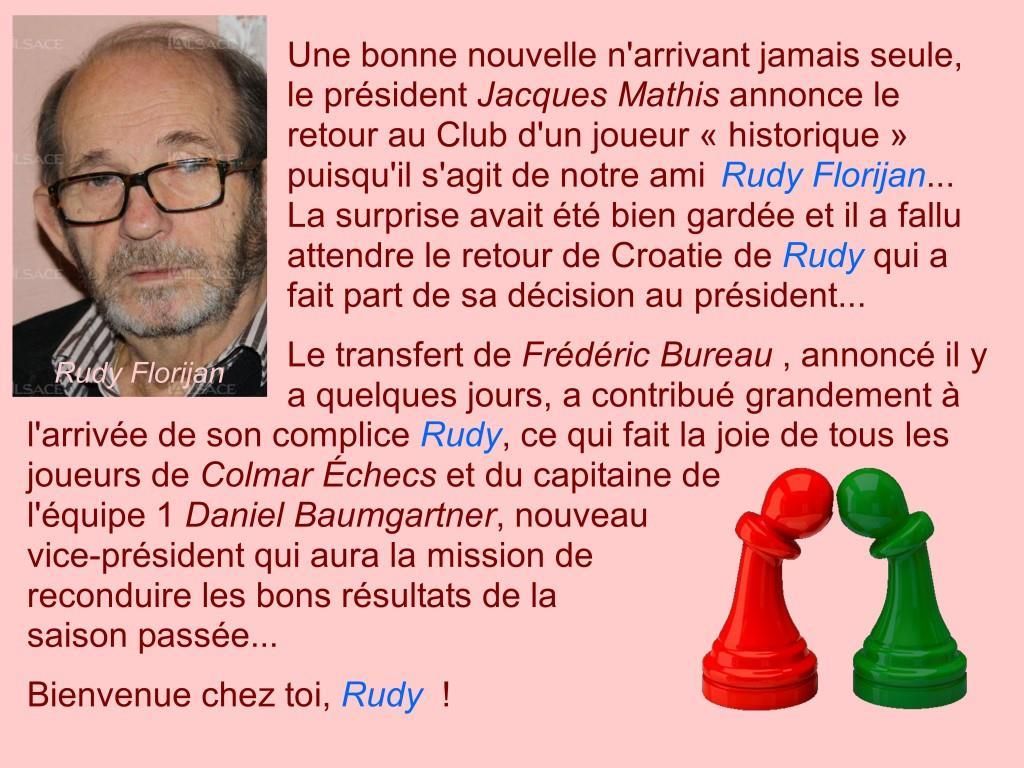Bienvenue Rudy !