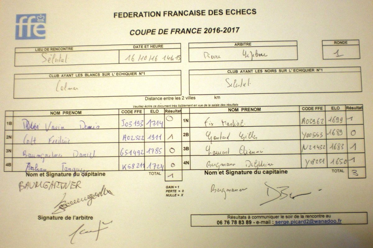 Dimanche 16 octobre - Coupe de France : un p'tit tour et puis...