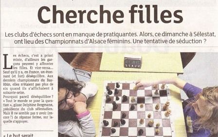 Les échecs féminins sont à l'honneur dans les Dernières Nouvelles d'Alsace