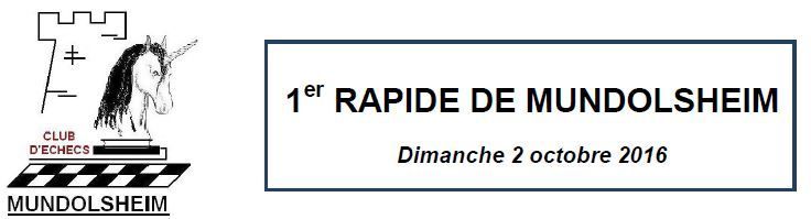 Dimanche 2 octobre - Rapide de Mundolsheim, six tournois par catégories