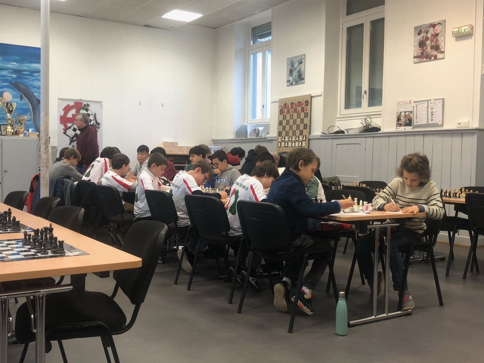 L'équipe de Colmar Echecs jeunes à Mulhouse.