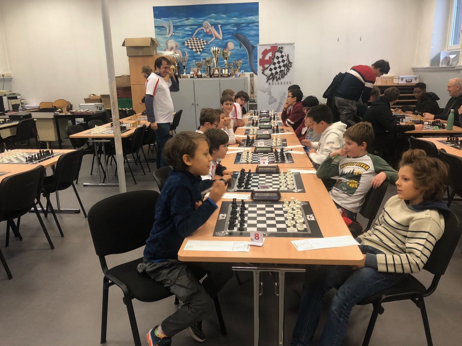 L'équipe de Colmar Echecs jeunes à Mulhouse.